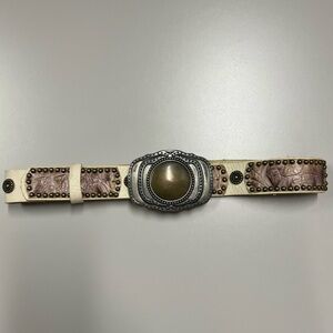 Leatherock Vintage Leather Embossed Belt Size 32